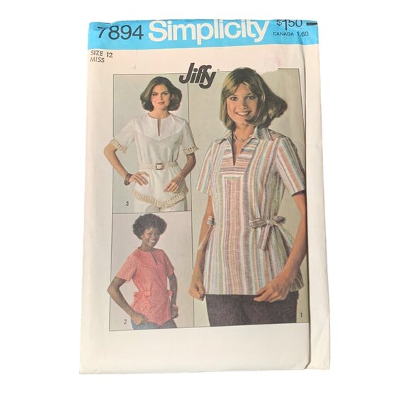 Simplicity 7894 Jiffy Sewing Pattern Misses Top Size 12 uncut - Picture 1 of 2